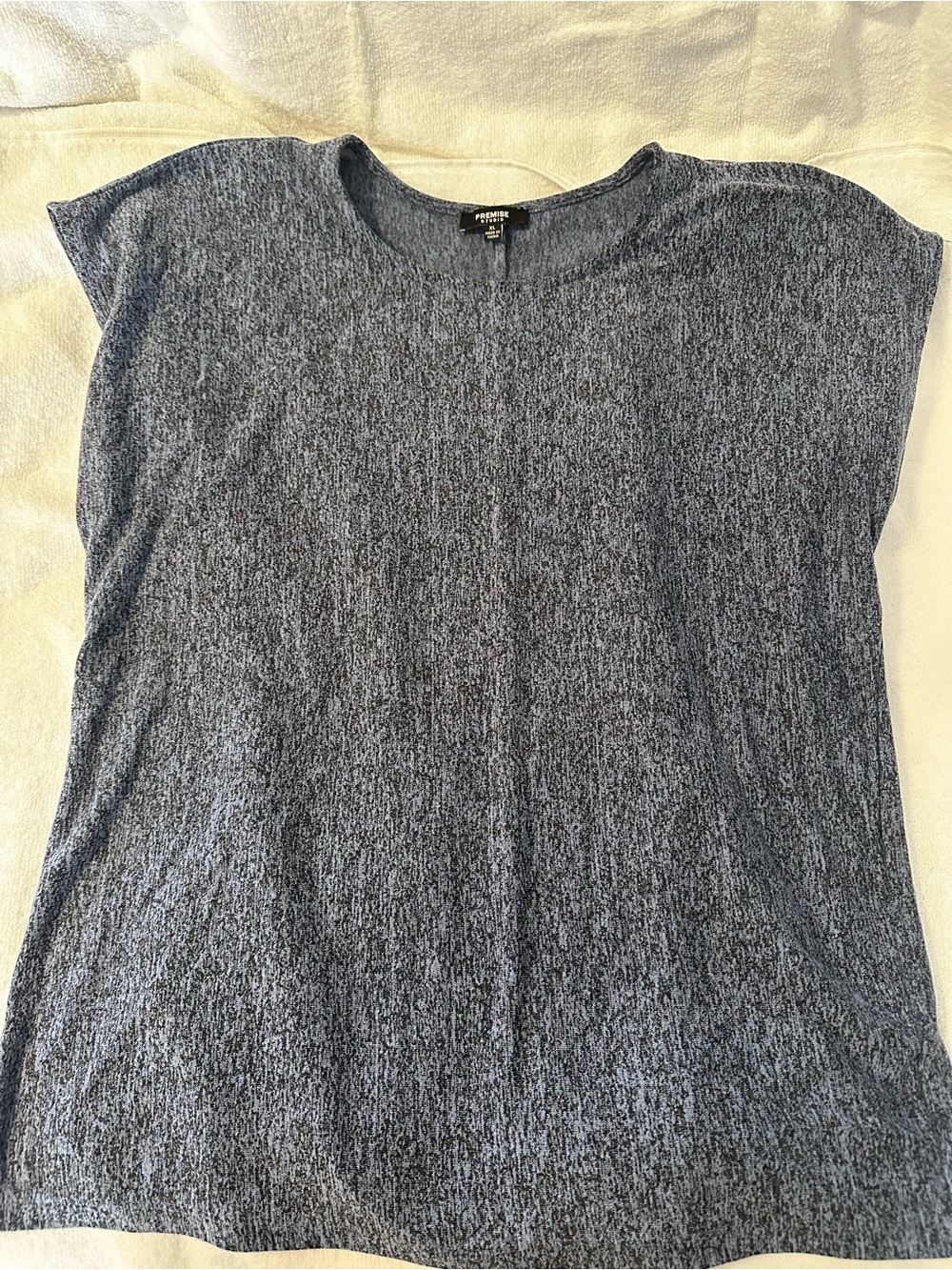 Premise Heathered Blue Short Sleeve Tunic Top